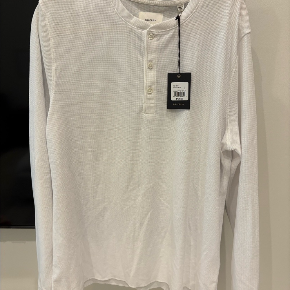Billy Reid White Mens Henley NWT size Large